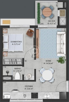 Imagem Apartamento com 1 Quarto à Venda, 39 m² em Camobi - Santa Maria Imagem Apartamento com 1 Quarto à Venda, 39 m² em Camobi - Santa Maria