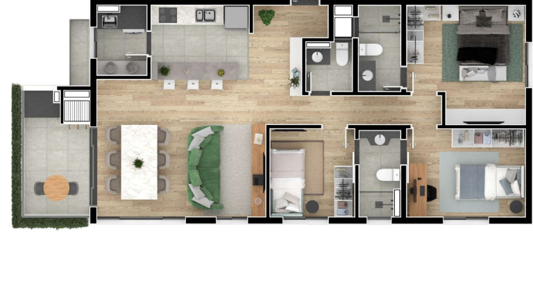 Imagem Apartamento com 3 Quartos à Venda, 85 m² em Boa Vista - Curitiba