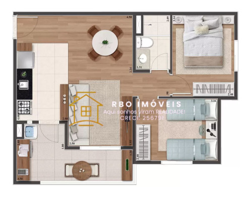 Imagem Apartamento com 2 Quartos à Venda, 53 m² em Aldeia - Barueri