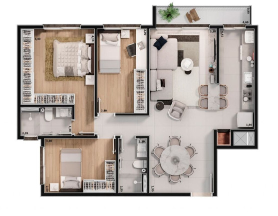 Imagem Apartamento com 2 Quartos à Venda, 62 m² em Salgado Filho - Gravataí