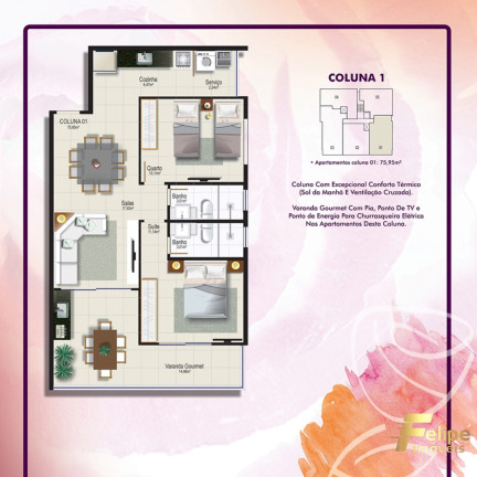 Imagem Imóvel com 3 Quartos à Venda, 89 m² em Castelhanos - Anchieta