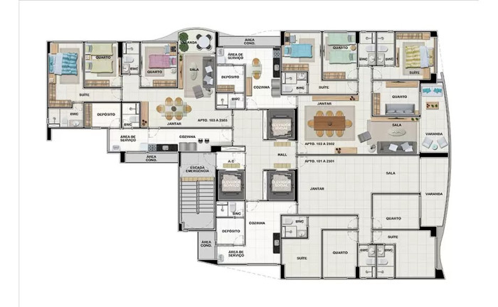 Imagem Apartamento com 4 Quartos à Venda, 128 m² em Casa Caiada - Olinda Imagem Apartamento com 4 Quartos à Venda, 128 m² em Casa Caiada - Olinda