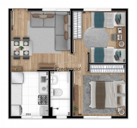 Imagem Apartamento com 2 Quartos à Venda, 37 m² em Boqueirão - Araucária Imagem Apartamento com 2 Quartos à Venda, 37 m² em Boqueirão - Araucária