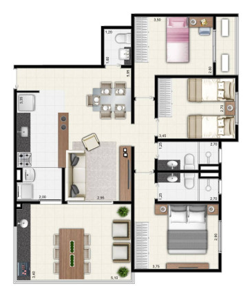 Imagem Apartamento com 3 Quartos à Venda, 103 m² em Vila Alzira - Guarujá Imagem Apartamento com 3 Quartos à Venda, 103 m² em Vila Alzira - Guarujá