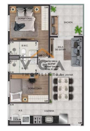 Imagem Imóvel com 2 Quartos à Venda, 58 m² em Vila Guilhermina - São Paulo