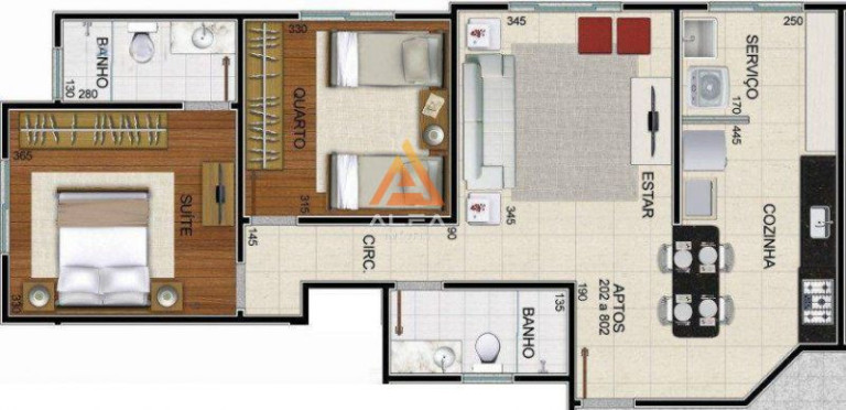 Imagem Apartamento com 2 Quartos à Venda, 75 m²
