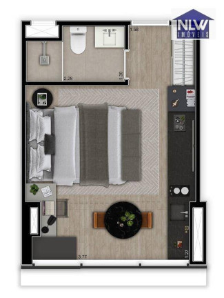 Studio com 1 Quarto à Venda, 25 m² em Pinheiros - São Paulo