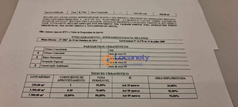 Terreno à Venda, 309 m² em Vila Caiçara - Ribeirão Pires