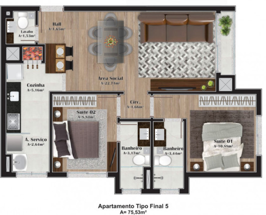 Imagem Apartamento com 2 Quartos à Venda, 76 m² em Vila Suíça - Gramado Imagem Apartamento com 2 Quartos à Venda, 76 m² em Vila Suíça - Gramado
