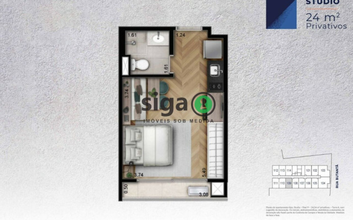 Imagem Apartamento com 1 Quarto à Venda, 24 m² em Pinheiros - São Paulo