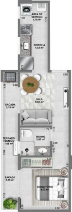 Imagem Apartamento com 1 Quarto à Venda, 40 m² em Guilhermina - Praia Grande