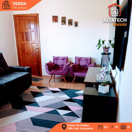 Apartamento com 3 Quartos à Venda, 86 m² em Vila Caio Junqueira - Poços De Caldas