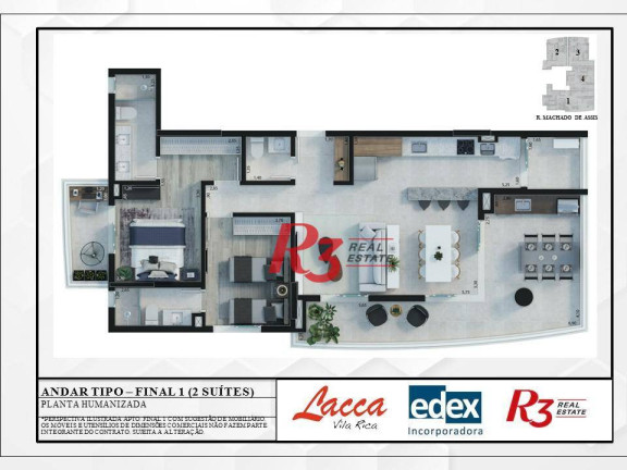 Imagem Apartamento com 2 Quartos à Venda, 65 m² em Vila Rica - Santos
