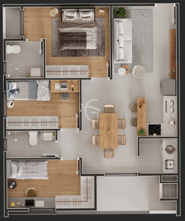 Imagem Apartamento com 3 Quartos à Venda, 77 m² em Costa E Silva - Joinville