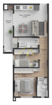 Imagem Imóvel com 2 Quartos à Venda, 57 m² em Saguaçu - Joinville
