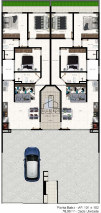 Imagem Apartamento com 3 Quartos à Venda, 78 m² em Itajuba - Barra Velha