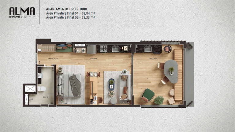 Imagem Studio com 1 Quarto à Venda, 58 m² em Ipanema - Rio De Janeiro