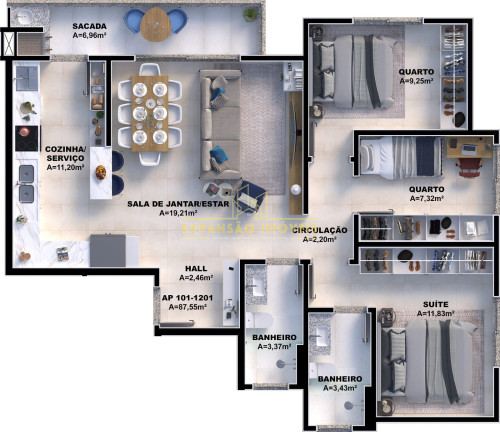 Imagem Apartamento com 3 Quartos à Venda, 87 m² em Pedra Branca - Palhoça Imagem Apartamento com 3 Quartos à Venda, 87 m² em Pedra Branca - Palhoça
