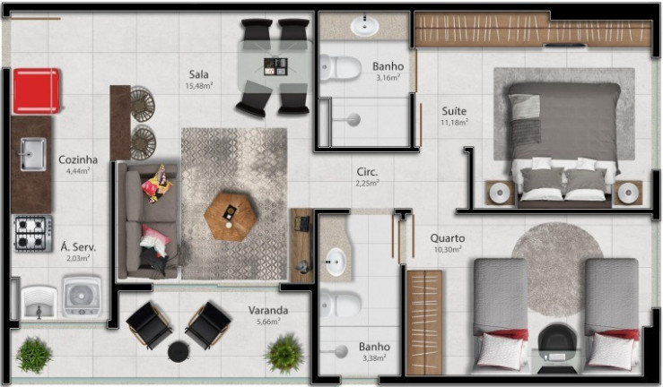 Imagem Imóvel com 2 Quartos à Venda, 64 m² em Barro Vermelho - Vitória Imagem Imóvel com 2 Quartos à Venda, 64 m² em Barro Vermelho - Vitória