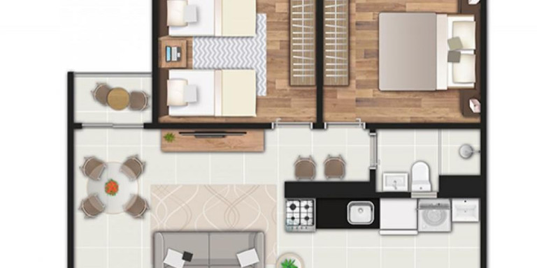 Imagem Apartamento com 2 Quartos à Venda, 57 m² em Vista Caucaia - Programa Casa Verde Amarela - Cotia