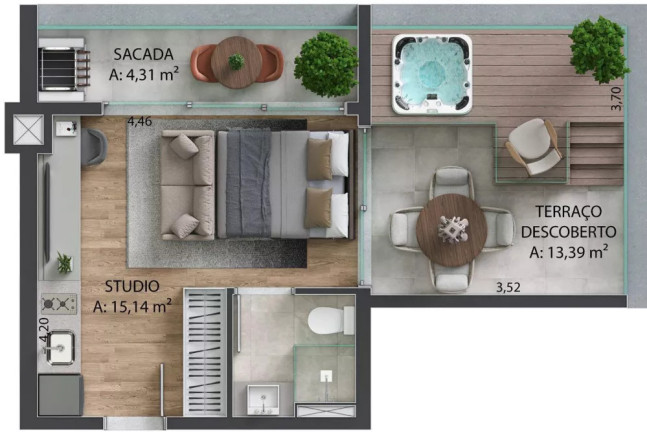 Imagem Imóvel com 1 Quarto à Venda, 25 m² em Bigorrilho - Curitiba