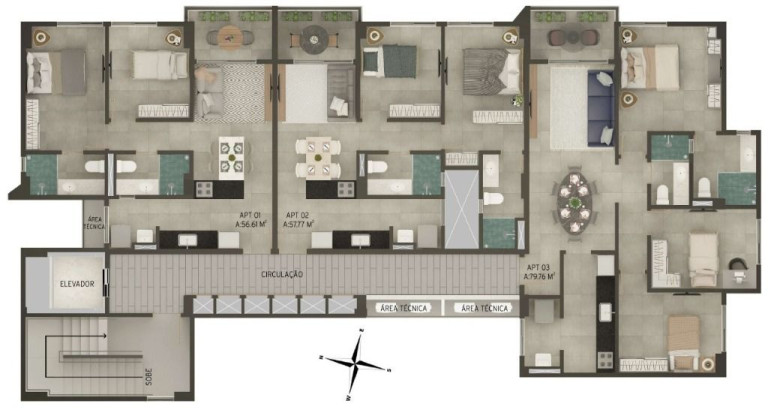 Imagem Apartamento com 2 Quartos à Venda, 56 m² em Bancários - João Pessoa
