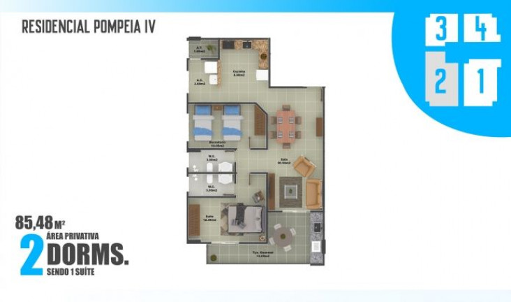 Imagem Apartamento com 2 Quartos à Venda, 85 m² em Ocian - Praia Grande