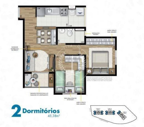 Imagem Apartamento com 2 Quartos à Venda, 45 m² em Vila Carrão - São Paulo