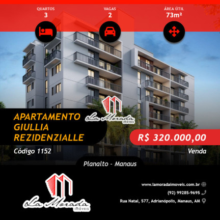 Apartamento com 3 Quartos à Venda, 73 m² em Planalto - Manaus