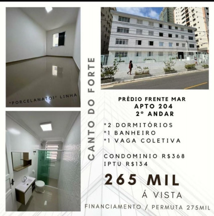 Apartamento com 2 Quartos à Venda, 48 m² em Canto Do Forte - Praia Grande