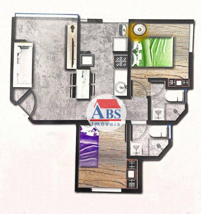 Imagem Apartamento com 2 Quartos à Venda, 39 m² em Vila Nova - Cubatão