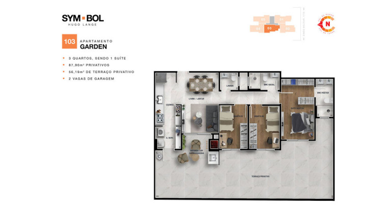 Imagem Apartamento com 3 Quartos à Venda, 102 m² em Hugo Lange - Curitiba