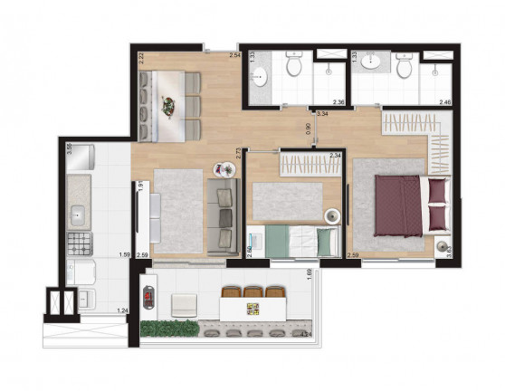 Imagem Apartamento com 3 Quartos à Venda, 75 m² em Vila Apiaí - Santo André
