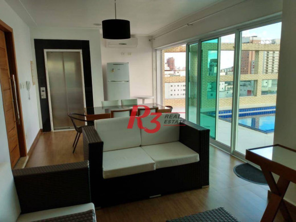 Imagem Cobertura com 3 Quartos para Alugar, 325 m² em Gonzaga - Santos