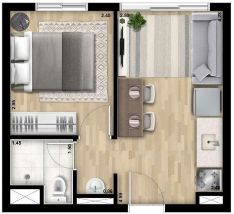 Imagem Apartamento com 1 Quarto à Venda, 25 m² em Vila Sabrina - São Paulo