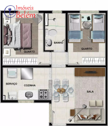 Imagem Apartamento com 2 Quartos à Venda, 46 m² em Parque Verde - Belém Imagem Apartamento com 2 Quartos à Venda, 46 m² em Parque Verde - Belém