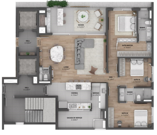 Imagem Apartamento com 3 Quartos à Venda, 191 m² em Cristo Redentor - Caxias Do Sul