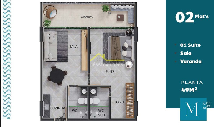 Imagem Apartamento com 1 Quarto à Venda, 25 m² em Bessa - João Pessoa