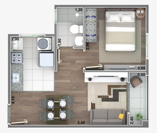 Imagem Apartamento com 1 Quarto à Venda, 43 m² em Jardim Oriental - São Paulo