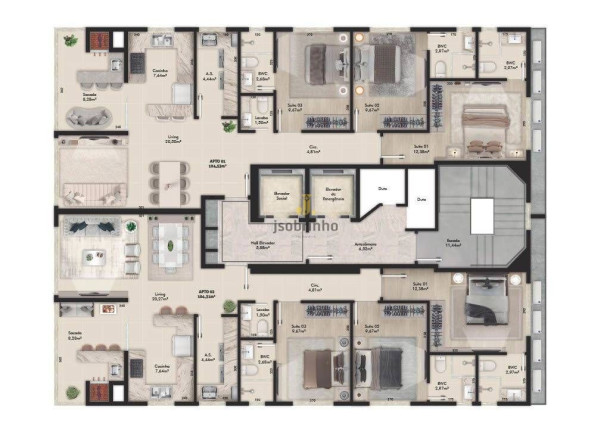 Imagem Apartamento com 3 Quartos à Venda, 105 m² em Perequê - Porto Belo Imagem Apartamento com 3 Quartos à Venda, 105 m² em Perequê - Porto Belo