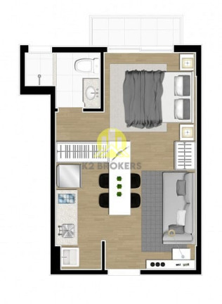 Imagem Apartamento com 1 Quarto à Venda, 32 m² em Portão - Curitiba