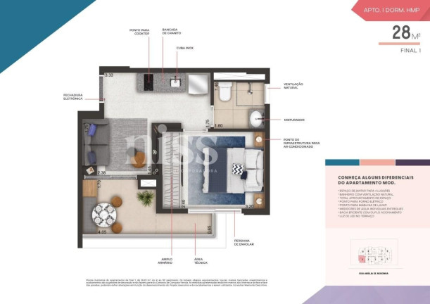 Imagem Imóvel com 1 Quarto à Venda, 22 m² em Pinheiros - São Paulo