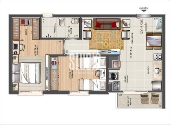 Imagem Apartamento com 2 Quartos à Venda, 62 m² em Triângulo - Carlos Barbosa