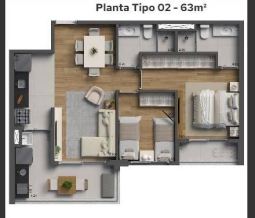 Imagem Apartamento com 2 Quartos à Venda, 63 m² Imagem Apartamento com 2 Quartos à Venda, 63 m²