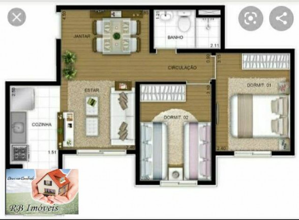 Imagem Apartamento com 2 Quartos à Venda, 44 m² em Canhema - Diadema