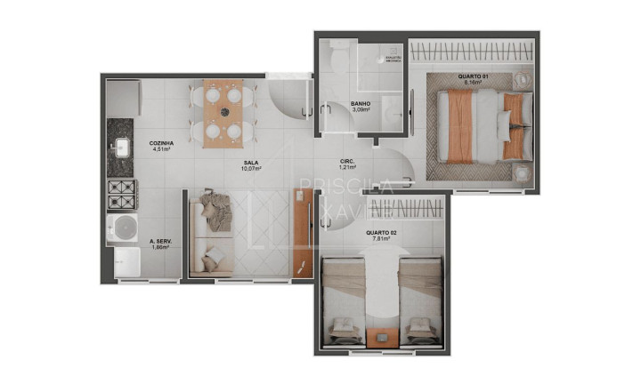Imagem Apartamento com 2 Quartos à Venda, 42 m² em Aribiri - Vila Velha Imagem Apartamento com 2 Quartos à Venda, 42 m² em Aribiri - Vila Velha