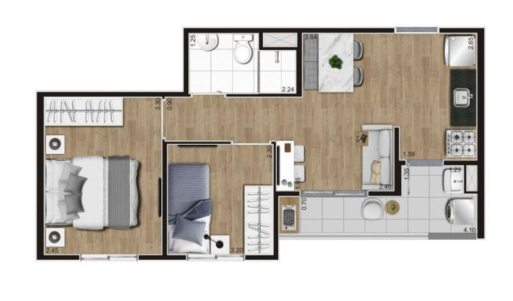Imagem Apartamento com 2 Quartos à Venda, 39 m² em Santo Amaro - São Paulo Imagem Apartamento com 2 Quartos à Venda, 39 m² em Santo Amaro - São Paulo