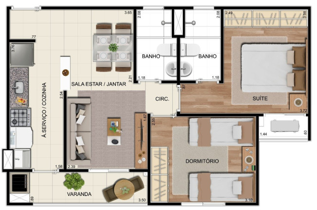 Imagem Apartamento com 2 Quartos à Venda, 51 m² em Cidade Nova - Manaus