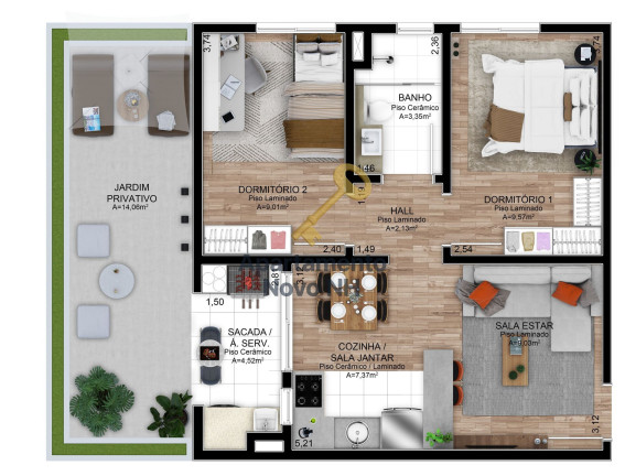 Imagem Apartamento com 2 Quartos à Venda, 67 m² em Centro - São Leopoldo