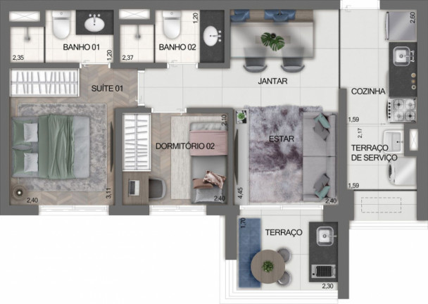 Imagem Apartamento com 2 Quartos à Venda, 51 m² em Moema - São Paulo